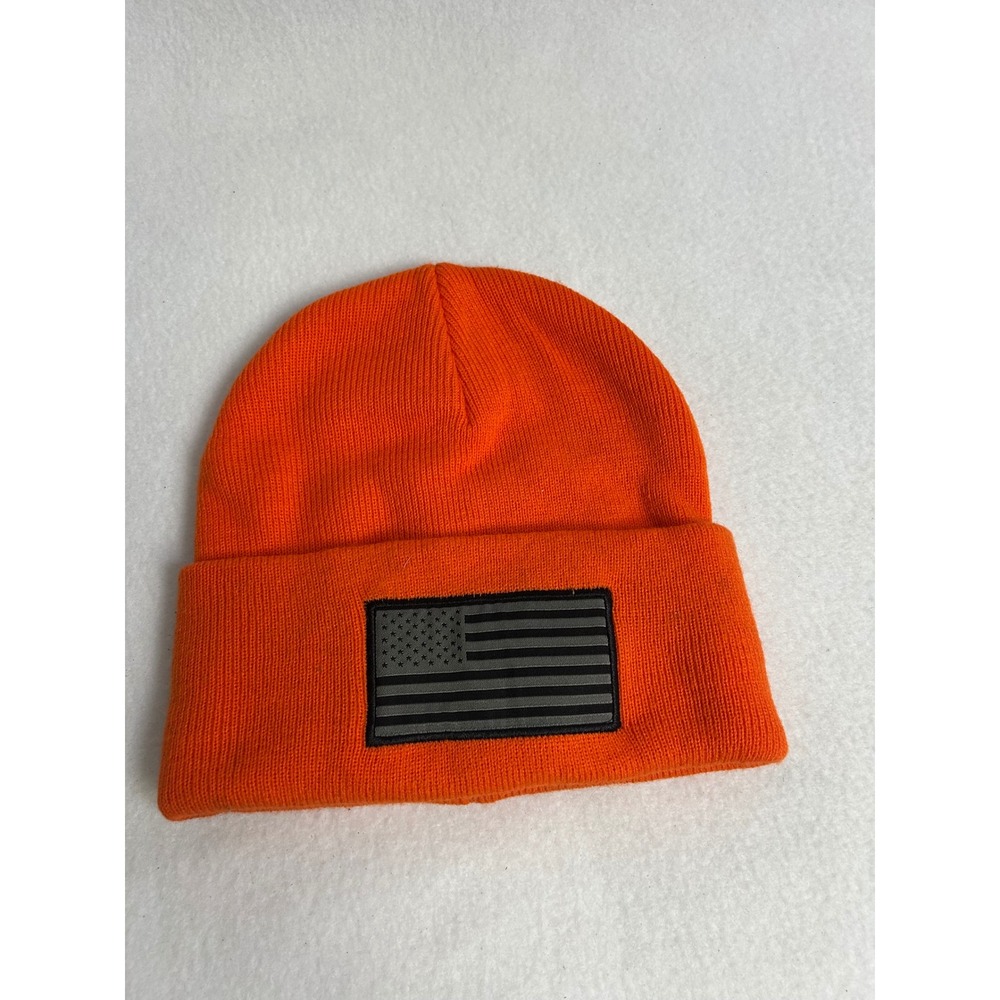 Tactical Hunting Paramount Outdoors Unisex OSFM Orange American Flag Beanie Hat